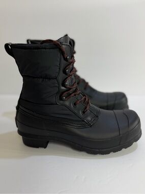 Hunter Original Insulated Lace-Up Rain Boots Black Size 6 Waterproof Duck Boots